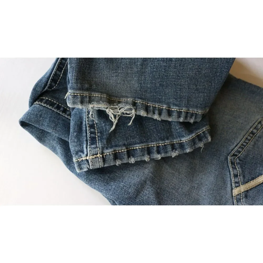 TK Axel Mens Slim Boot Cut Jeans Size 32 x 32 Pocket Embossed Slight Distressing